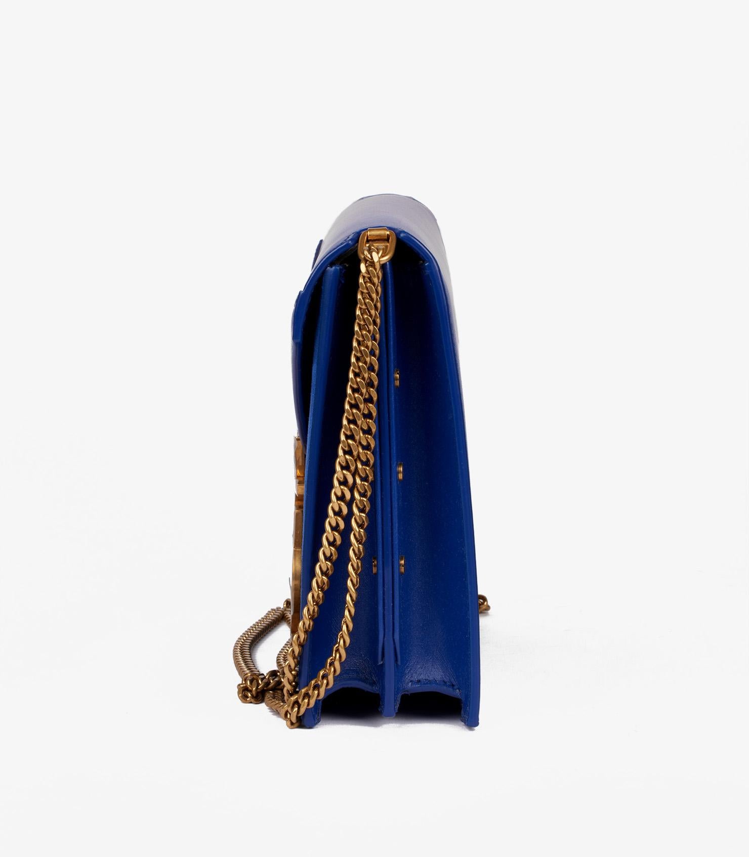 Saint Laurent Blaues Kalbsleder & Wildleder Medium Cassandra im Angebot 1