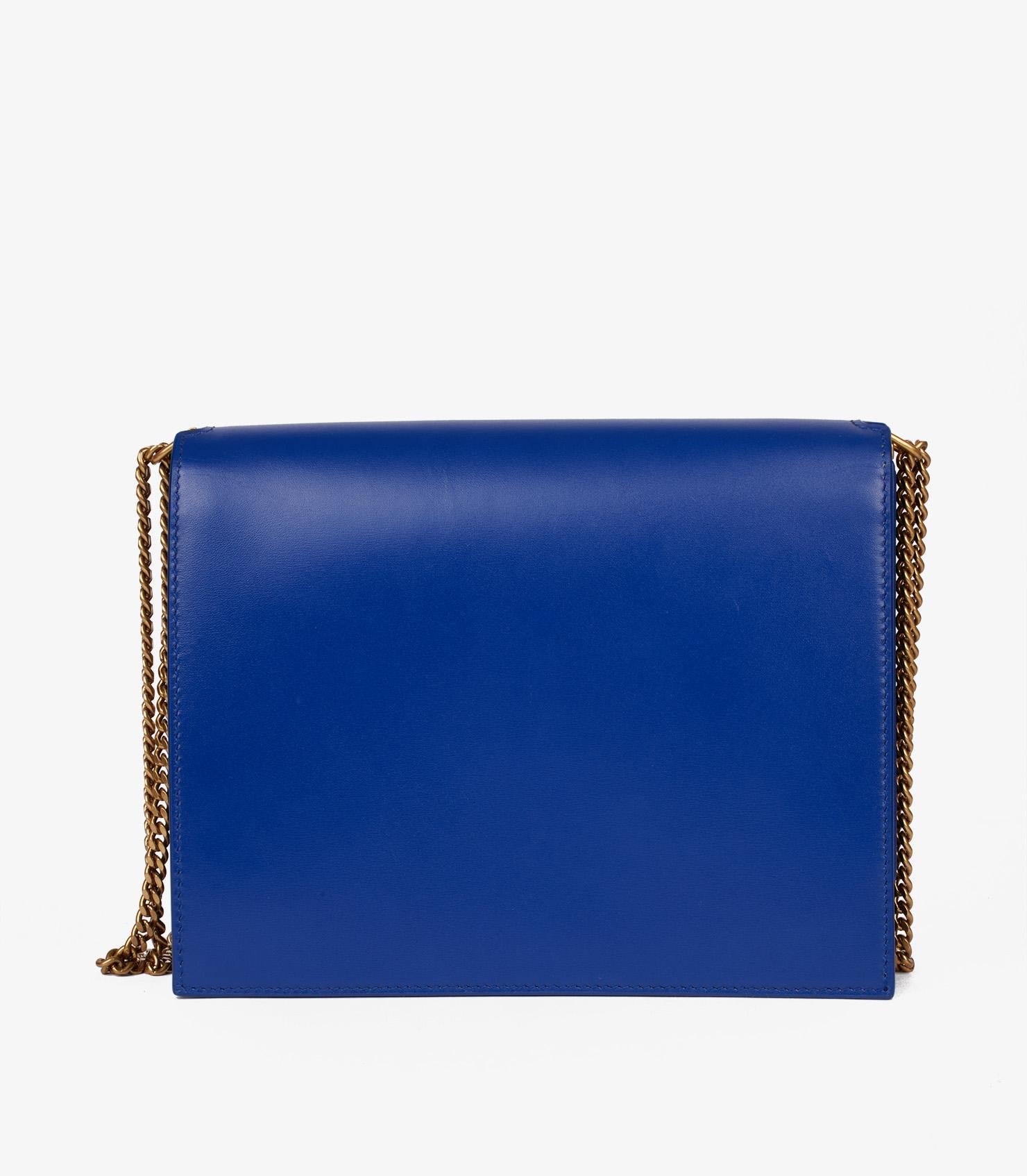 Saint Laurent Blaues Kalbsleder & Wildleder Medium Cassandra im Angebot 2