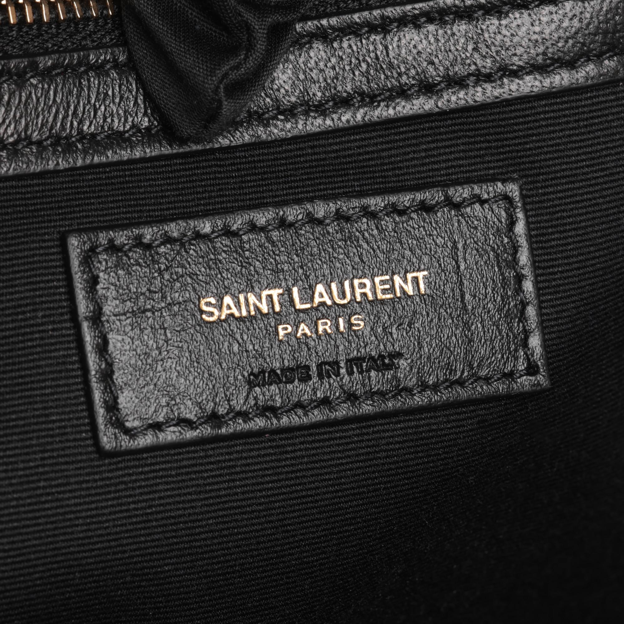 Saint Laurent Blue Denim and Brown Suede Shopping Tote 3