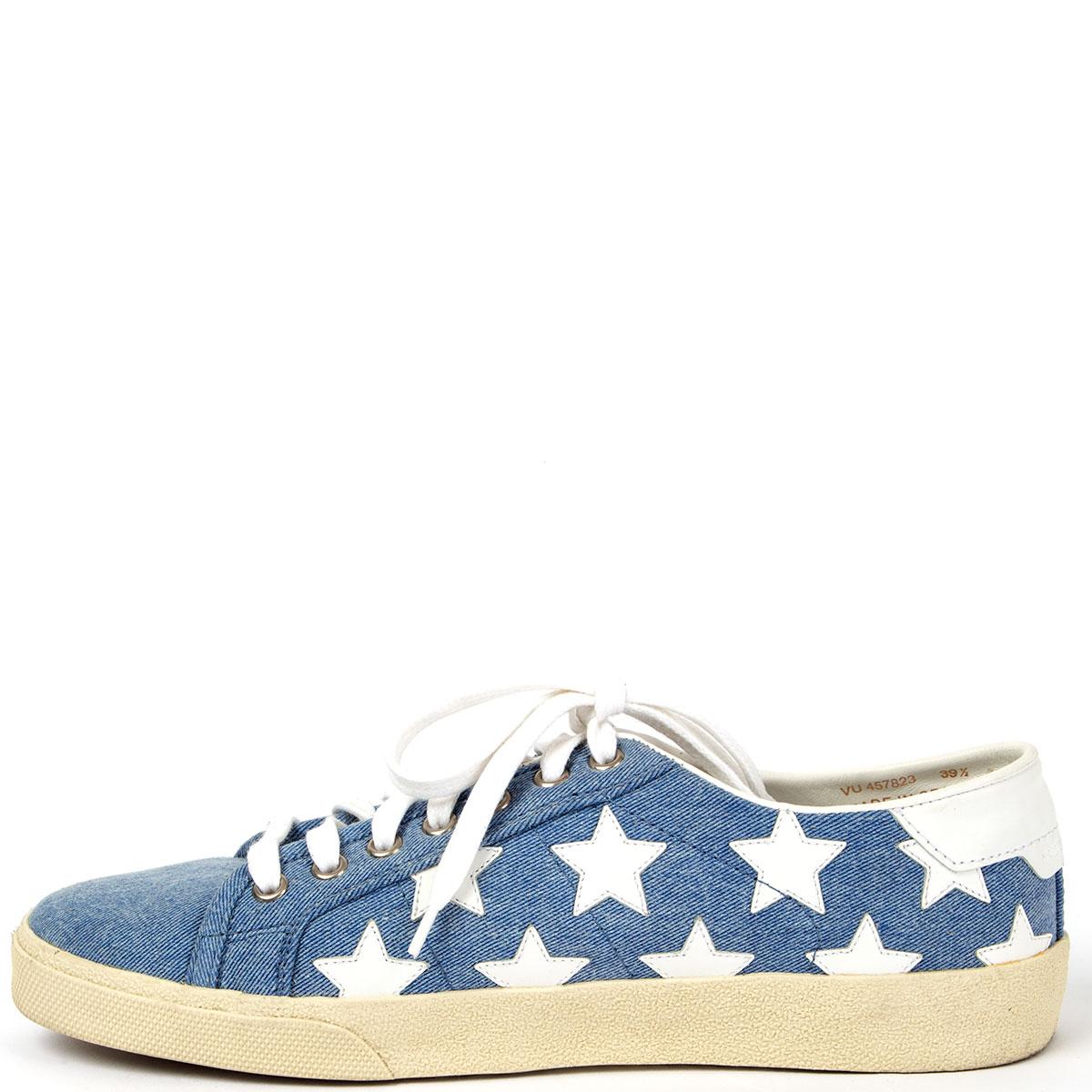 SAINT LAURENT blaue Denim CLASSIC COURT STAR Sneakers Schuhe 39,5 (Grau) im Angebot