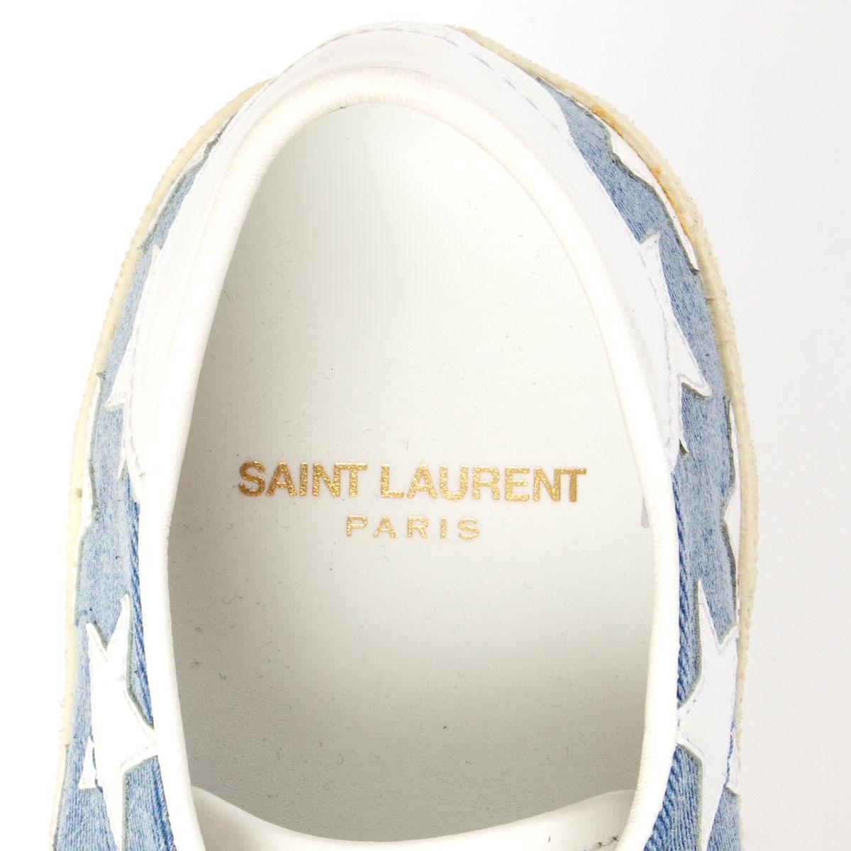 Gray SAINT LAURENT blue Denim CLASSIC COURT STAR Sneakers Shoes 39.5 For Sale