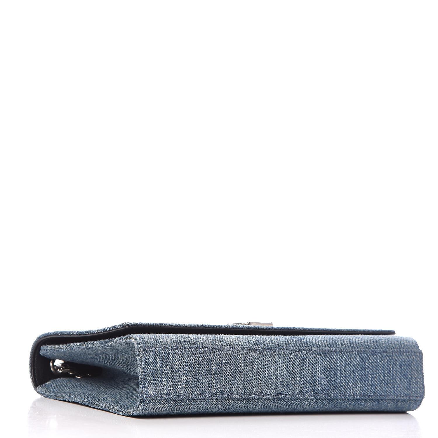 Saint Laurent Blue Denim Monogram Kate Woc Bag In Excellent Condition For Sale In Montreal, Quebec