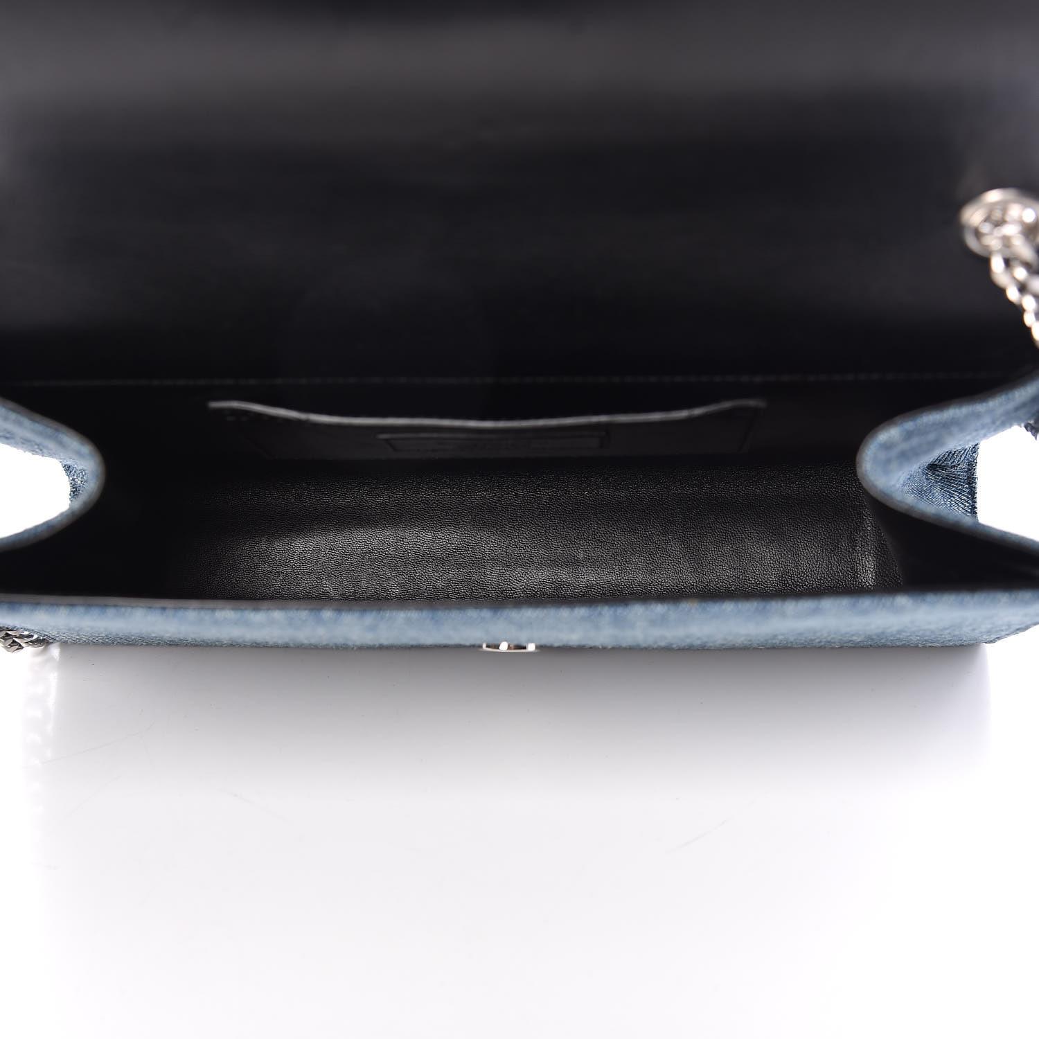 Saint Laurent Blue Denim Monogram Kate Woc Bag For Sale 3
