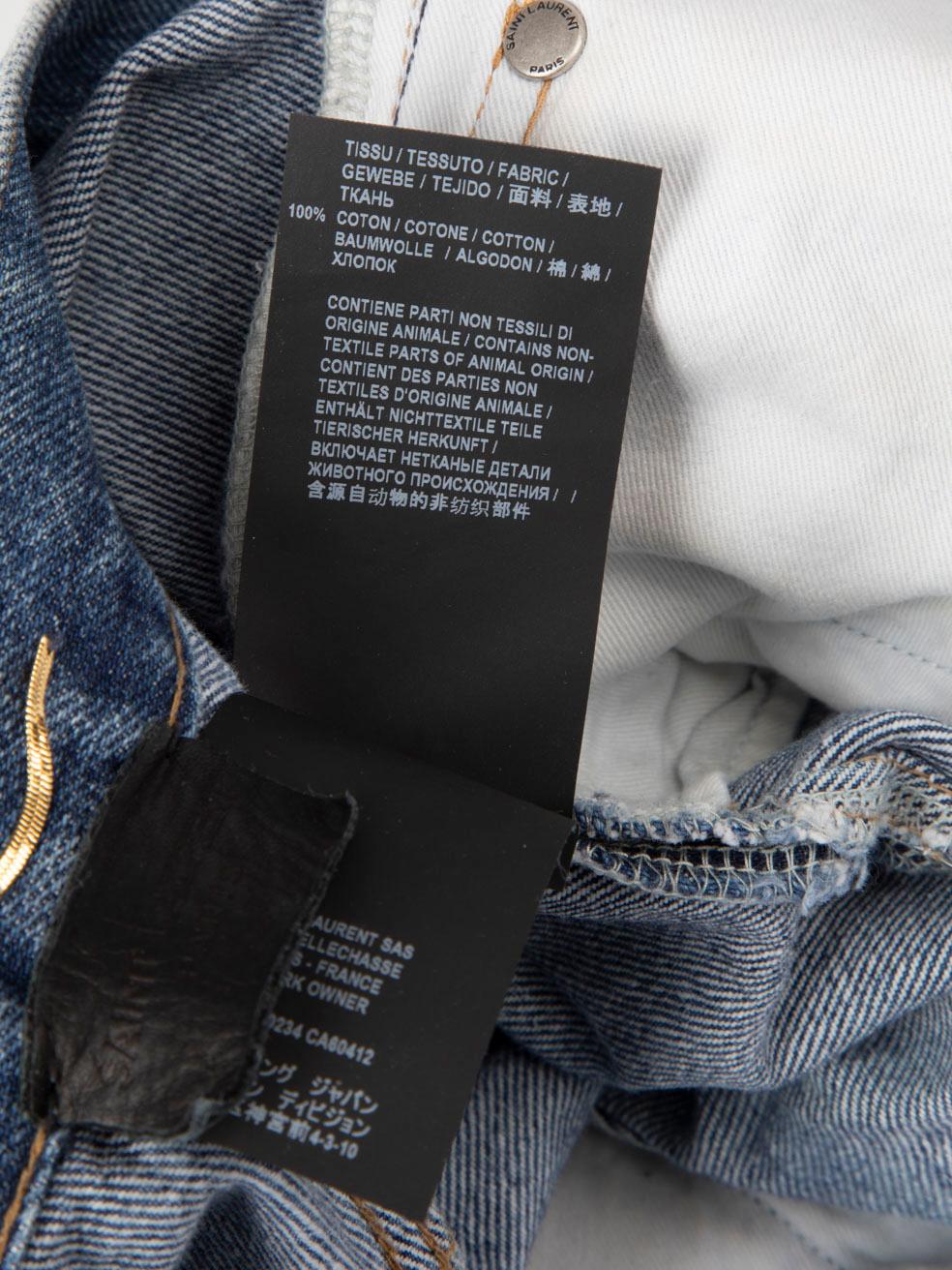 Saint Laurent Vaqueros azules ajustados de talle alto Talla S en venta 5