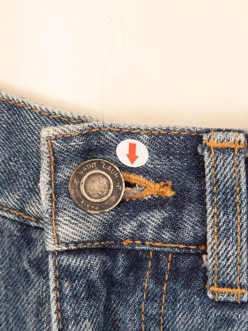 Saint Laurent Vaqueros azules ajustados de talle alto Talla S en venta 3