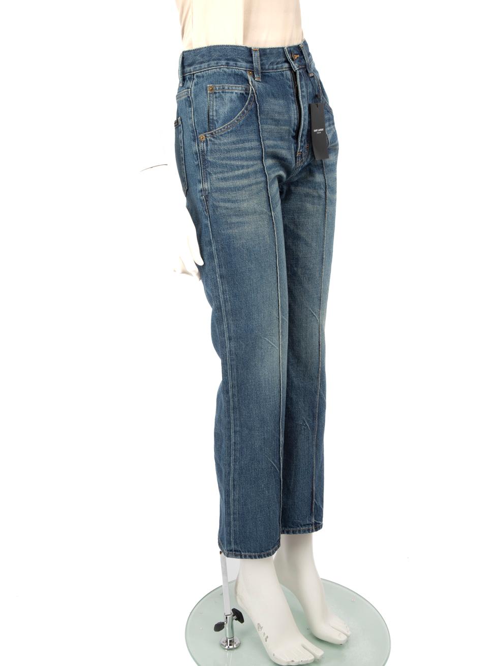 CONDITION is Never worn, with tags. No visible wear to jeans is evident on this new Saint Laurent designer resale item.



Details


Blue

Cotton

Jeans

Straight leg

Mid rise

3x Front pockets

2x Back pockets





Made in