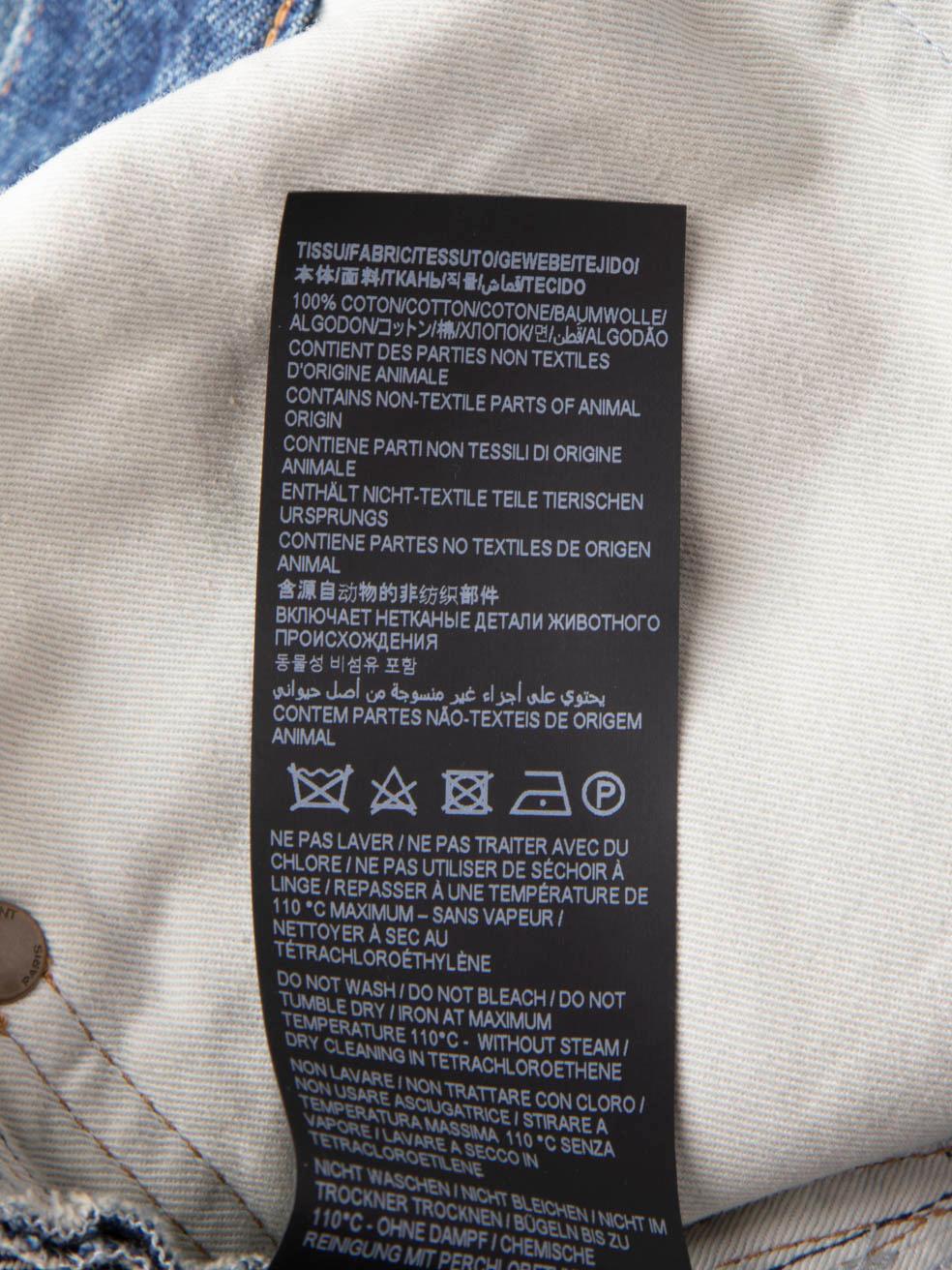 Saint Laurent Blue Denim Straight Mid Rise Jeans Size M 1