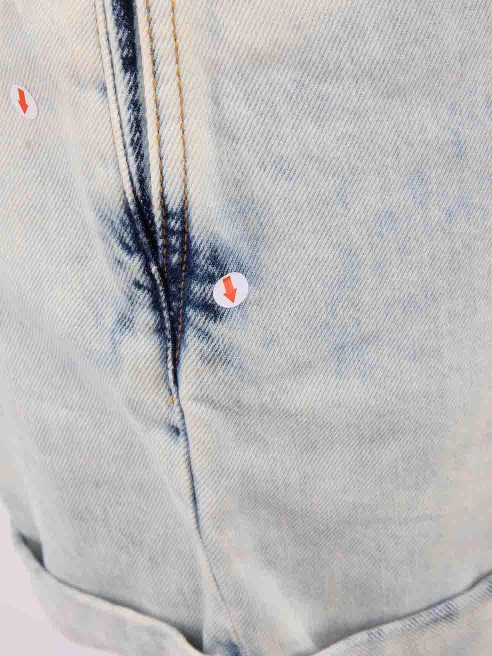 Saint Laurent Blue Denim Washed Effect Shorts Size M For Sale 1