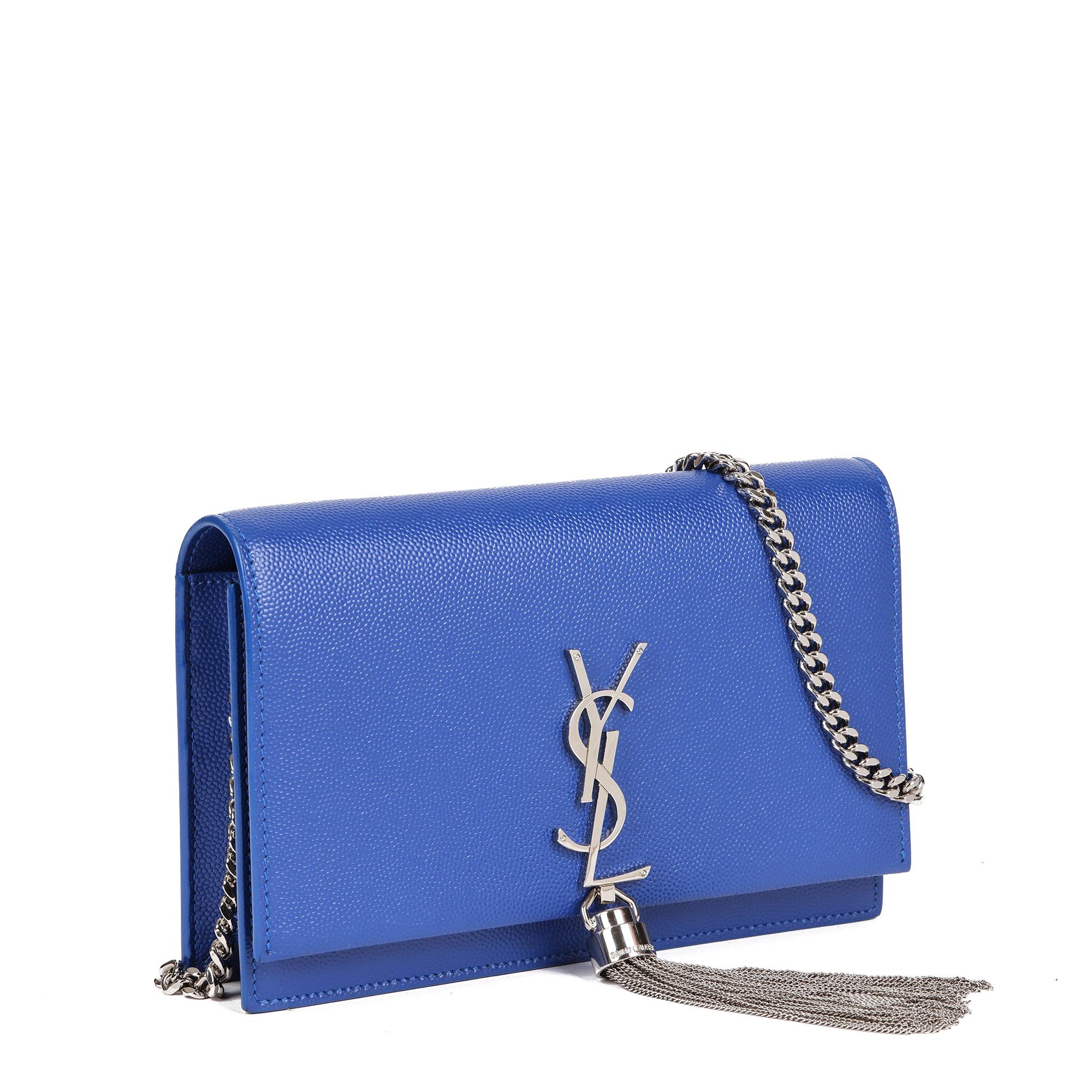 SAINT LAURENT
Blue Electric Grained Calfskin Leather Kate Chain Wallet with Tassel

Serial Number: GNC452169 - 0718
Age (Circa): 2018
Accompanied By: Saint Laurent Dust Bag, Box, Care Booklet
Authenticity Details: Date Stamp (Made in Italy)
Gender: