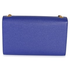 Saint Laurent Blue Grain De Poudre Medium Kate Chain Bag