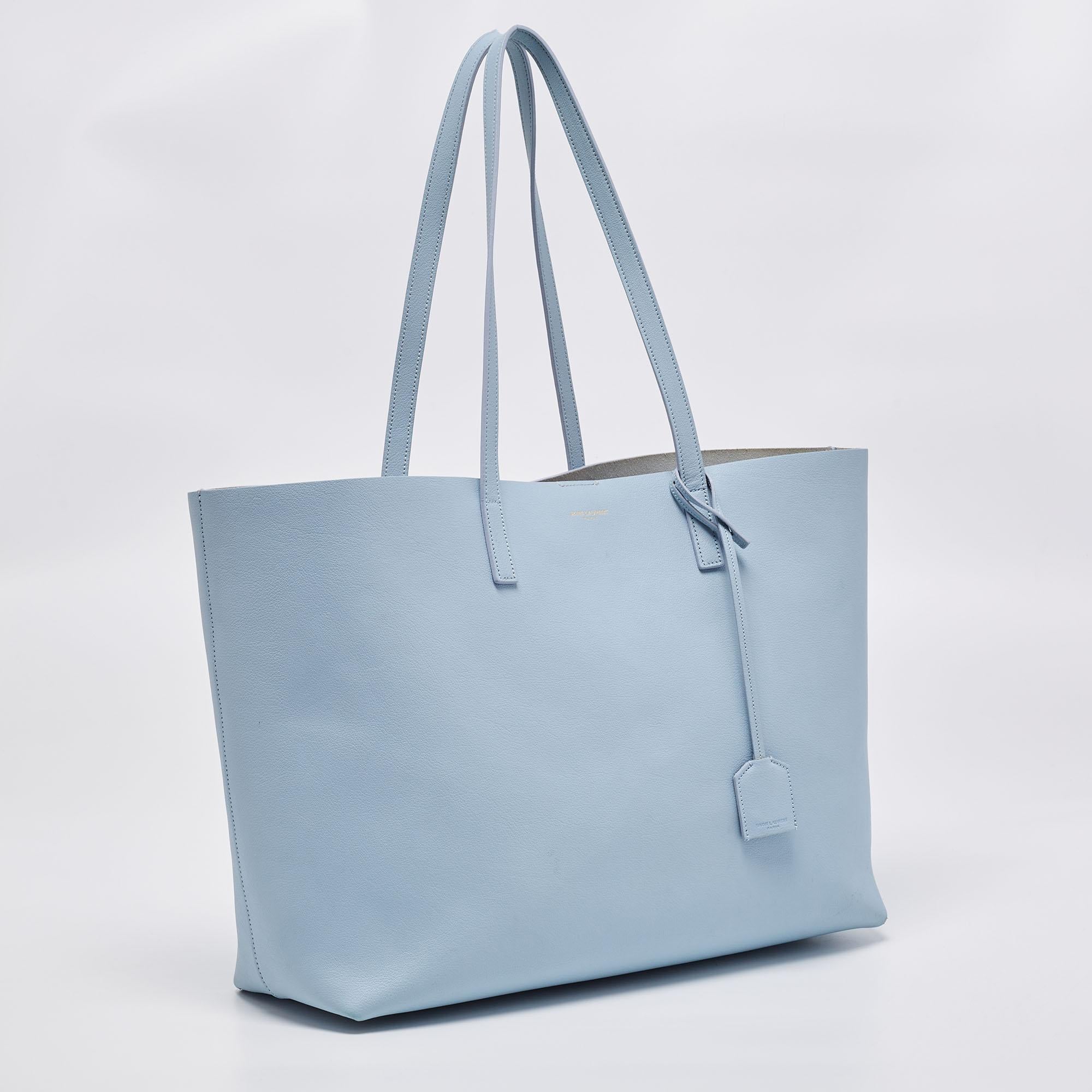 east west calfskin shopping tote bag