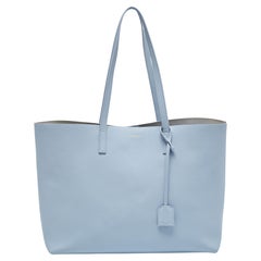 Saint Laurent Blue Leather East West Shopping Tote