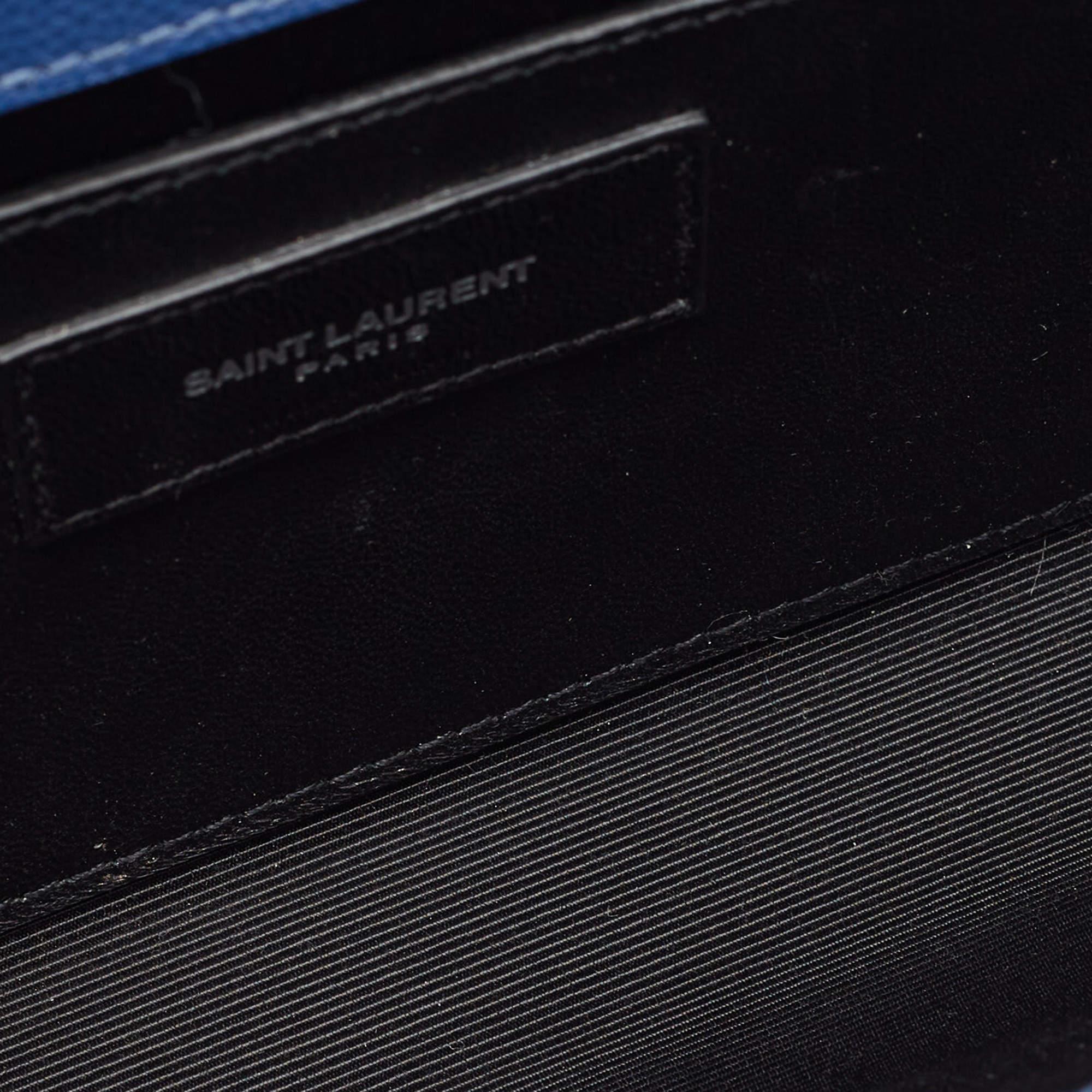 Saint Laurent Blue Leather Kate Monogram Clutch 2