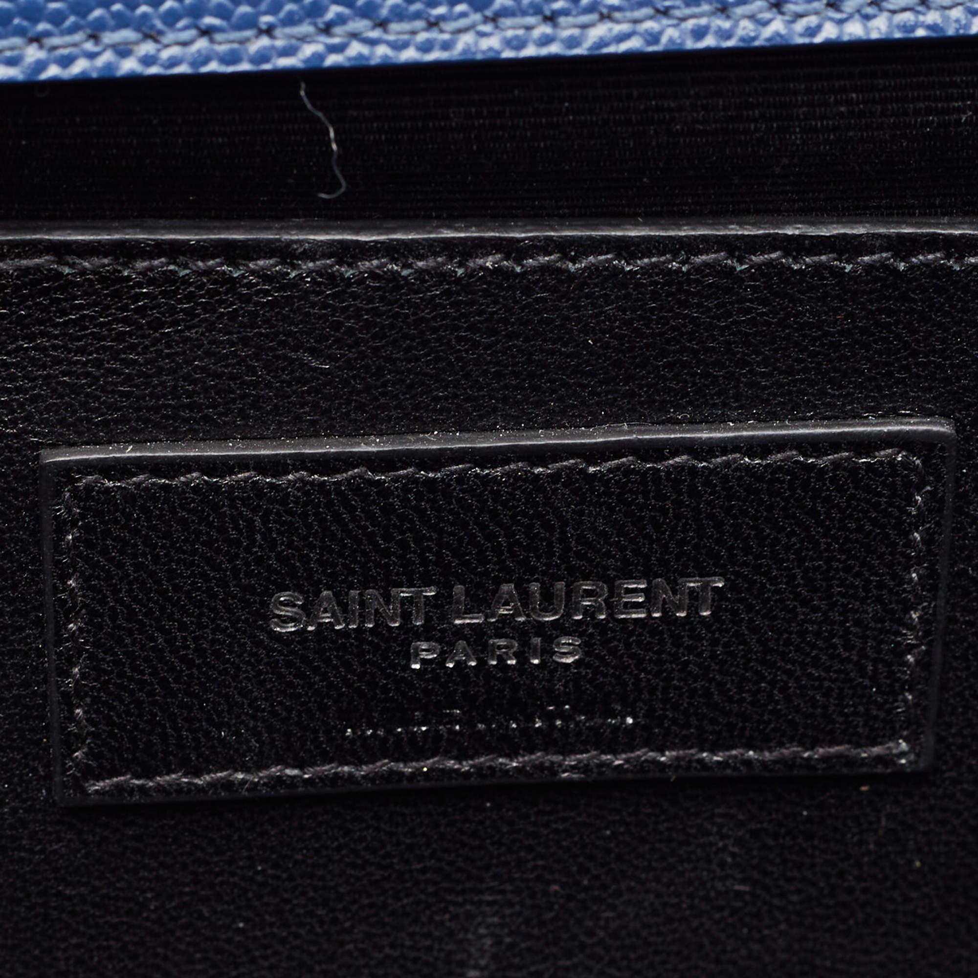 Saint Laurent Blue Leather Kate Monogram Clutch 3