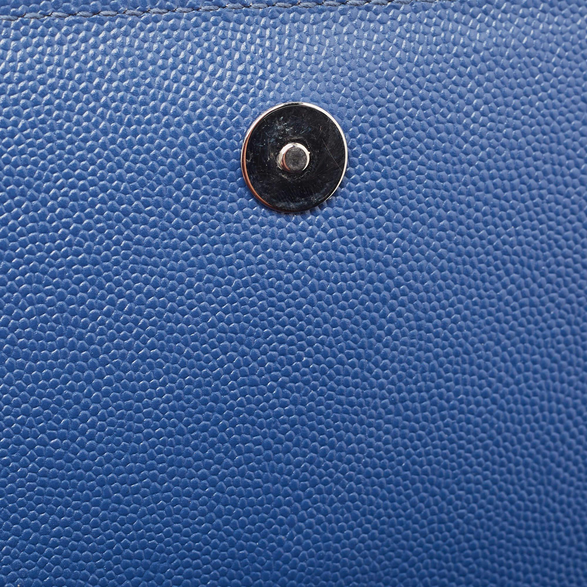 Saint Laurent Blue Leather Kate Monogram Clutch 4