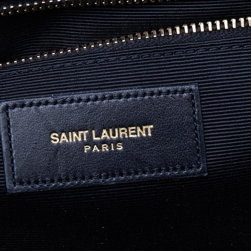 Saint Laurent Blue Leather Large Matelassé Envelope Shoulder Bag 2
