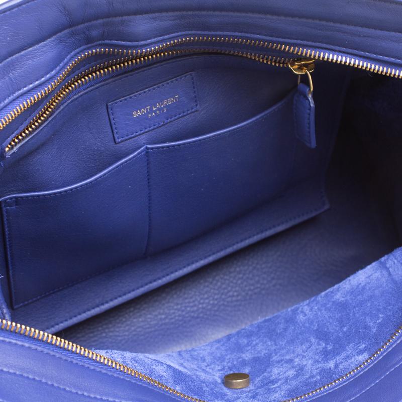 Saint Laurent Blue Leather Medium Cabas Chyc Tote 3
