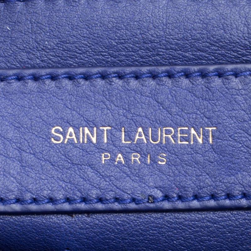 Saint Laurent Blue Leather Medium Cabas Chyc Tote 4