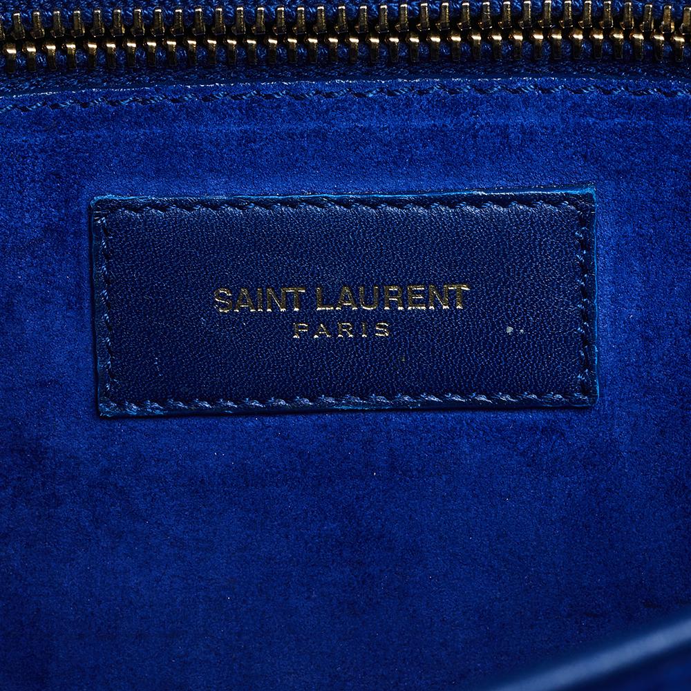 Saint Laurent Blue Leather Medium Chyc Flap Bag 4