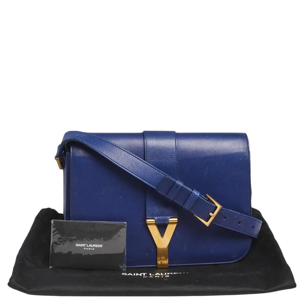 Saint Laurent Blue Leather Medium Chyc Flap Bag 8