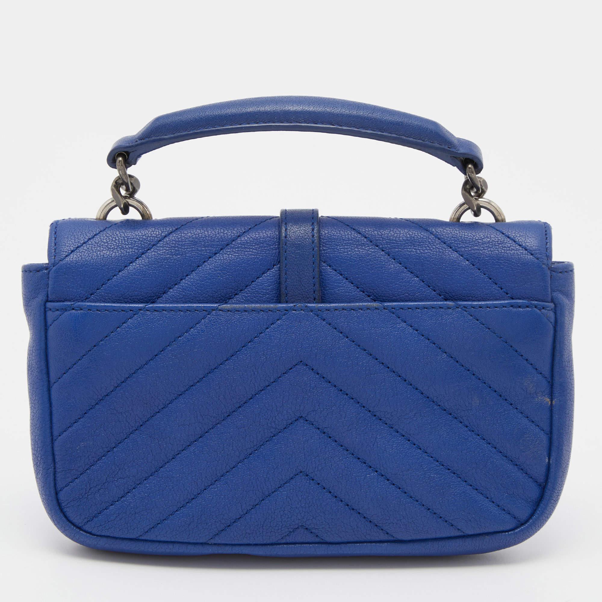 Ysl college bag blue on sale