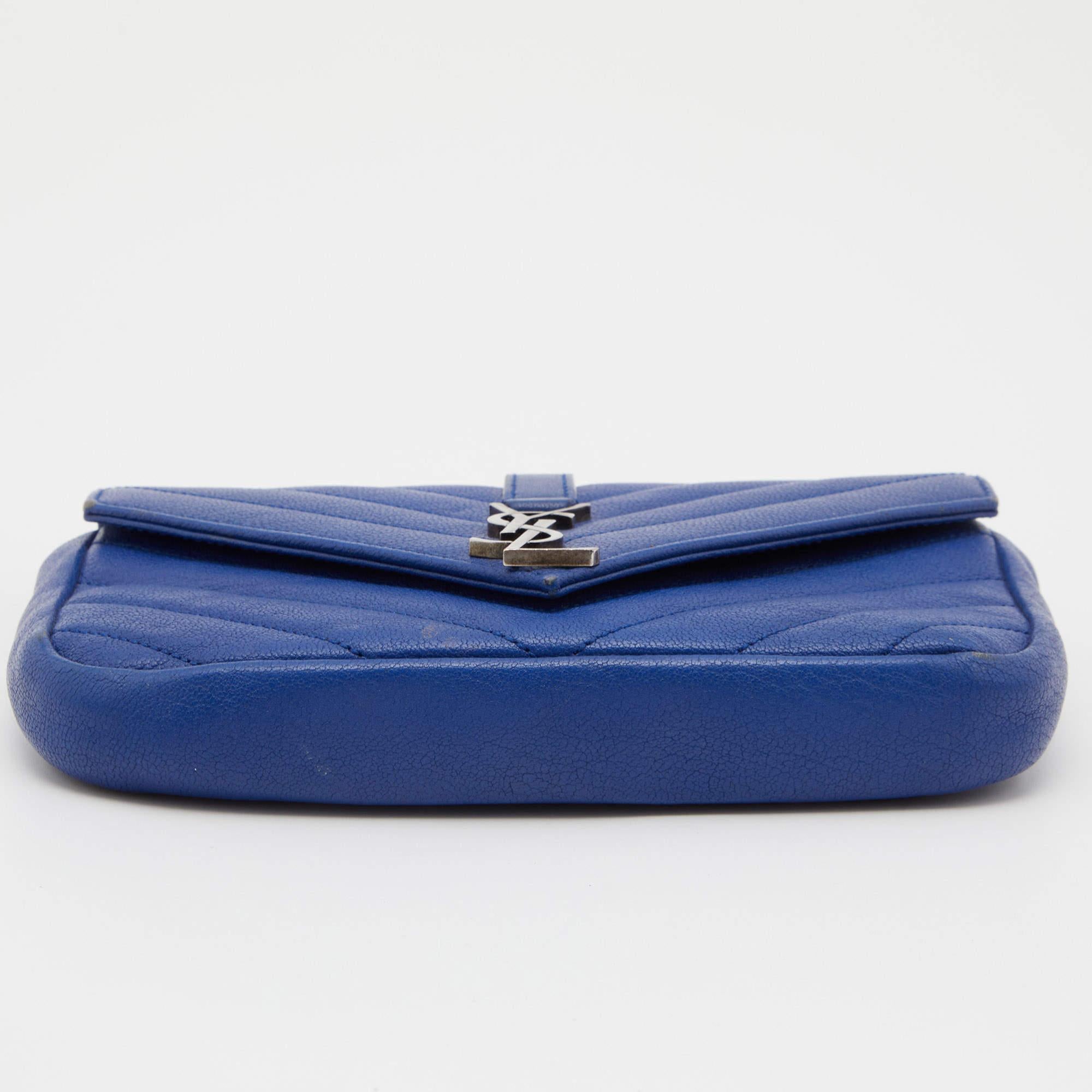 Saint Laurent Blue Leather Mini College Crossbody Bag 1