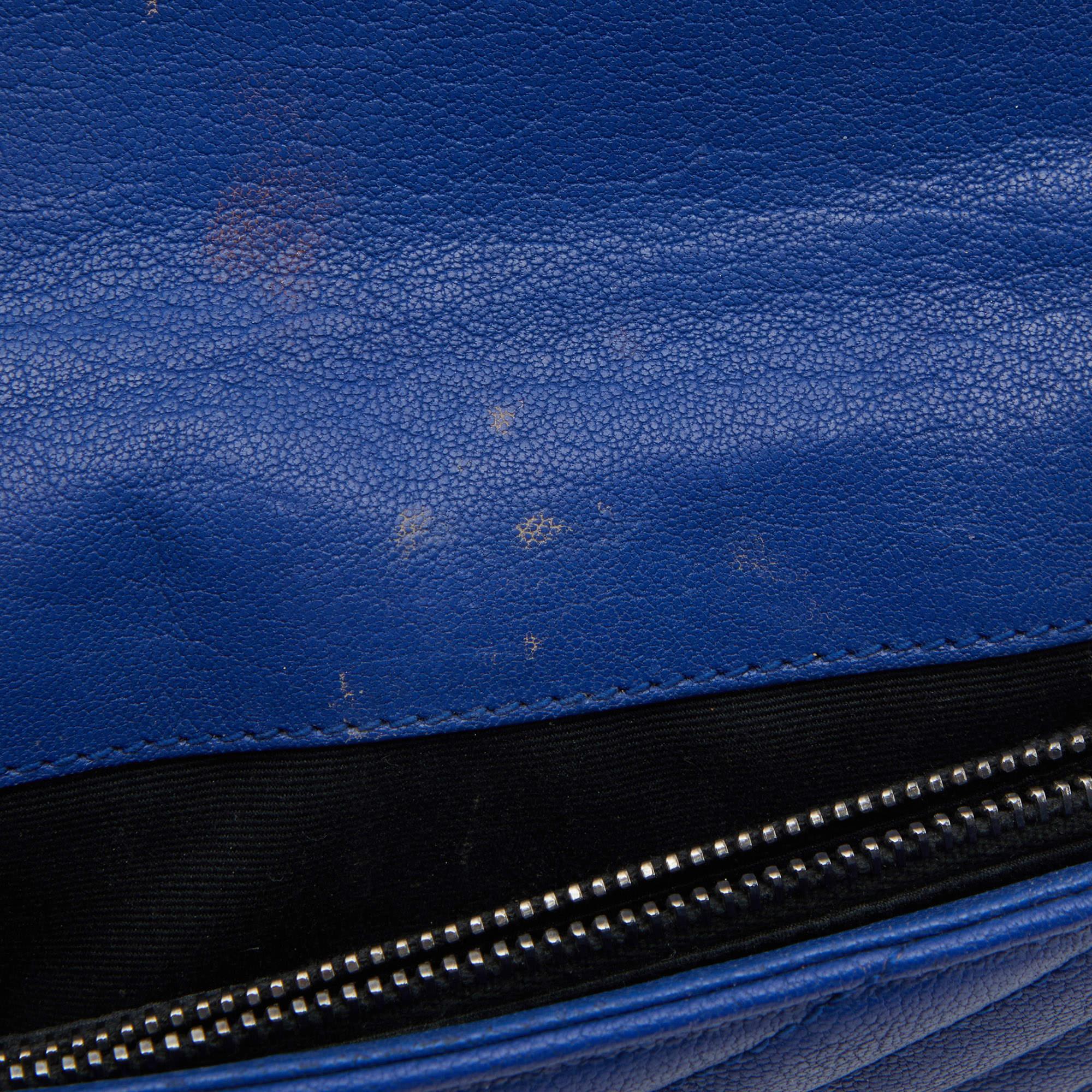 Saint Laurent Blue Leather Mini College Crossbody Bag 2