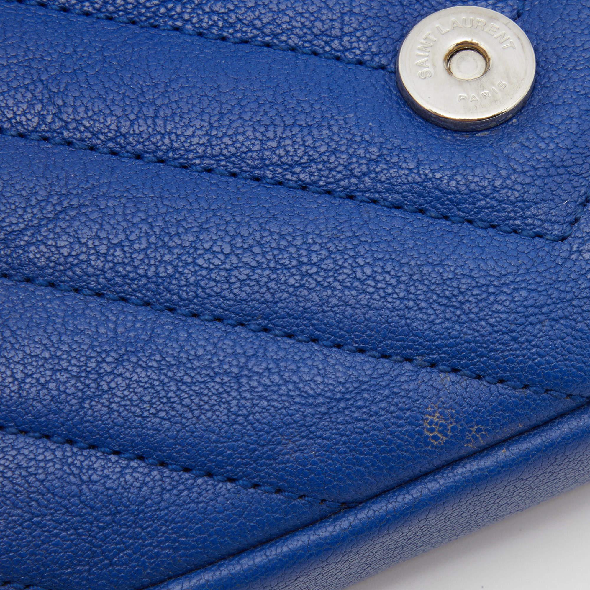 Saint Laurent Blue Leather Mini College Crossbody Bag 3