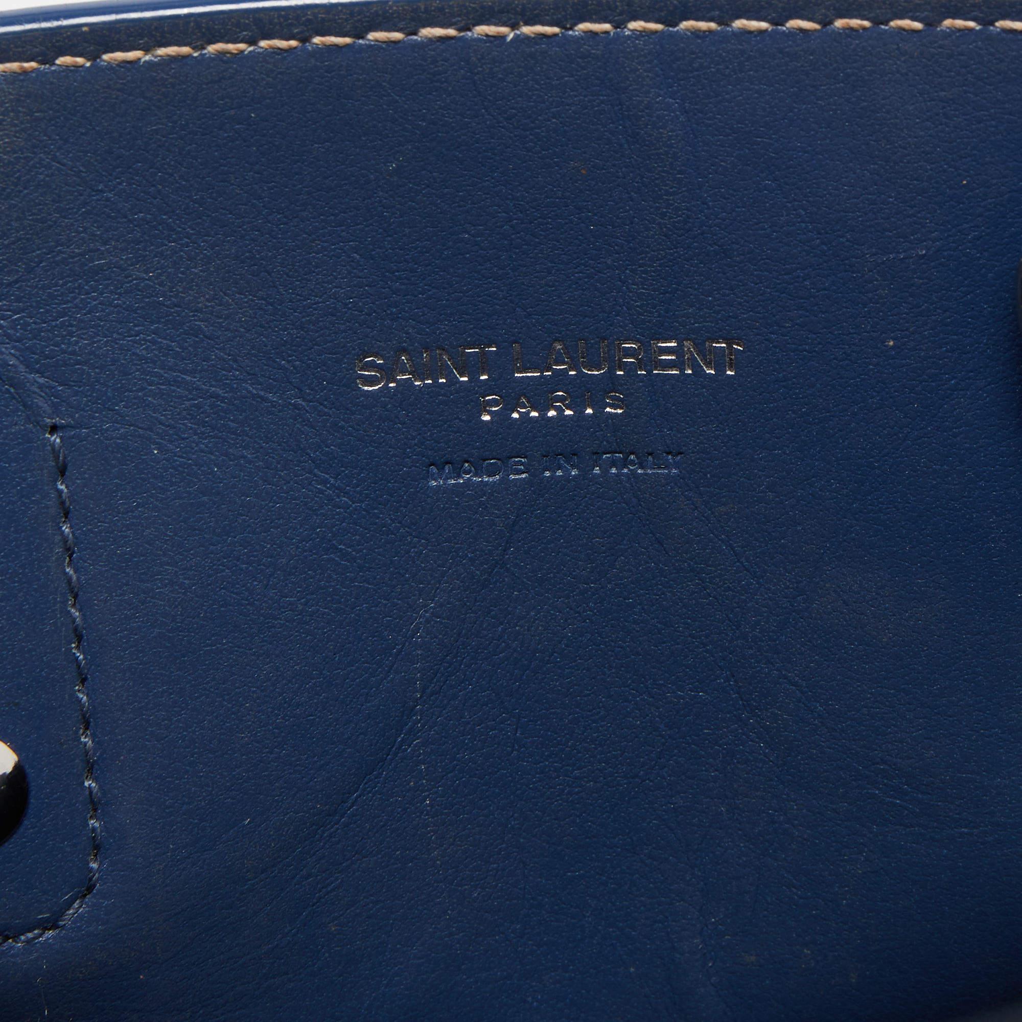 Saint Laurent Blue Leather Nano Classic Sac De Jour Tote 12