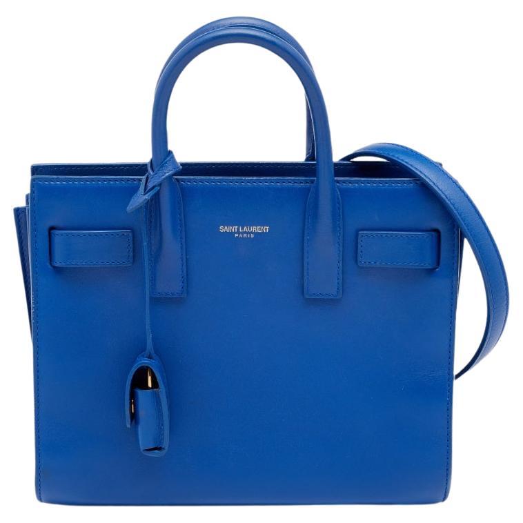 Saint Laurent Sac de Jour Bag Leather Nano crafted from blue leather at ...