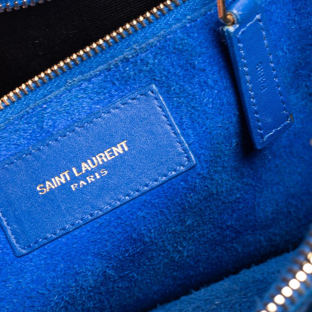Saint Laurent Blue Leather Small Classic Sac De Jour Tote 9