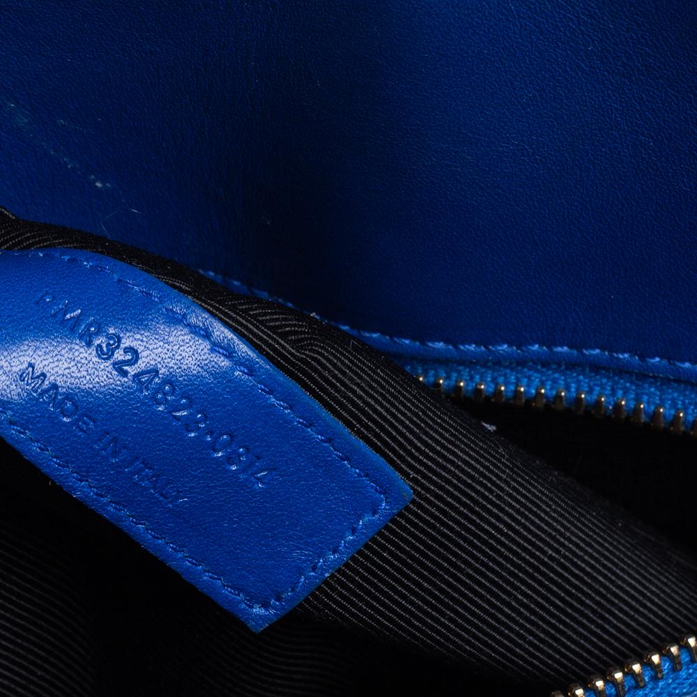 Saint Laurent Blue Leather Small Classic Sac De Jour Tote 11