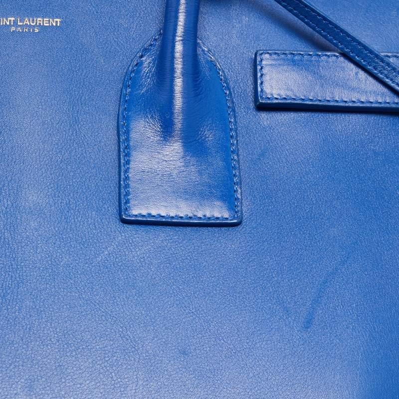 Saint Laurent Blue Leather Small Classic Sac De Jour Tote 2