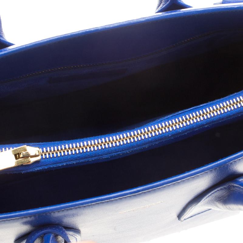 Blaue klassische Sac De Jour-Tasche aus Leder von Saint Laurent 3