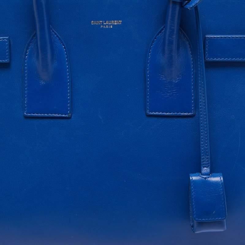 Saint Laurent Blue Leather Small Classic Sac De Jour Tote 3