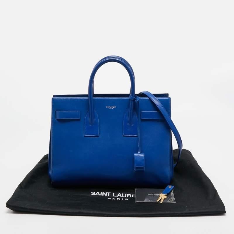 Saint Laurent Blue Leather Small Classic Sac De Jour Tote 4