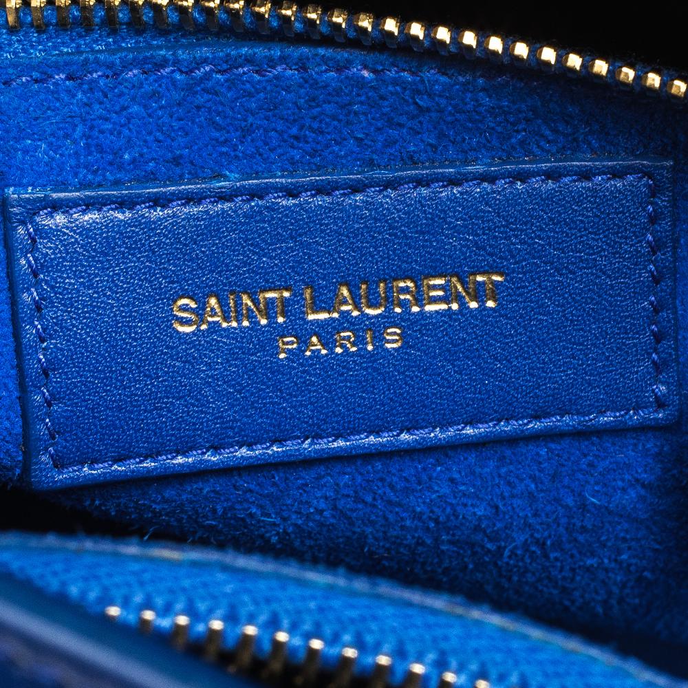 Saint Laurent Blue Leather Small Classic Sac De Jour Tote 5
