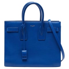 Saint Laurent Blaue klassische Sac De Jour-Tasche aus Leder