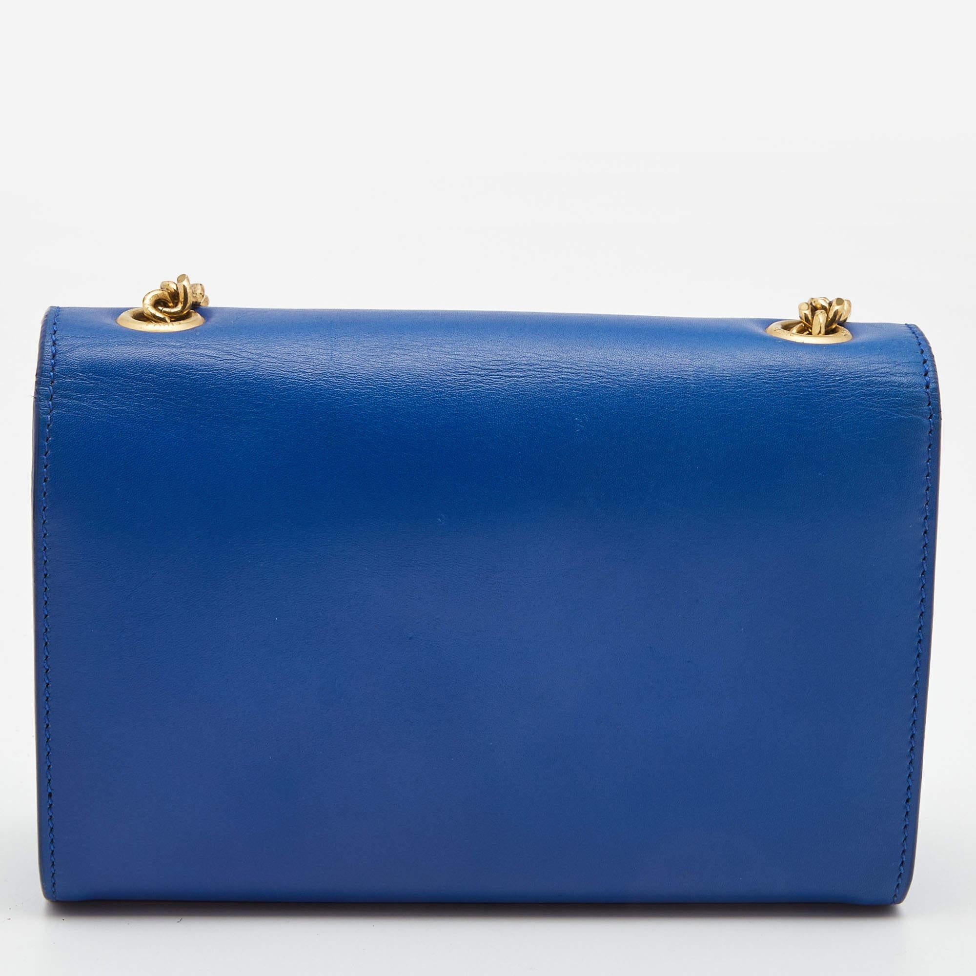 Saint Laurent Blue Leather Small Kate Tassel Crossbody Bag 4