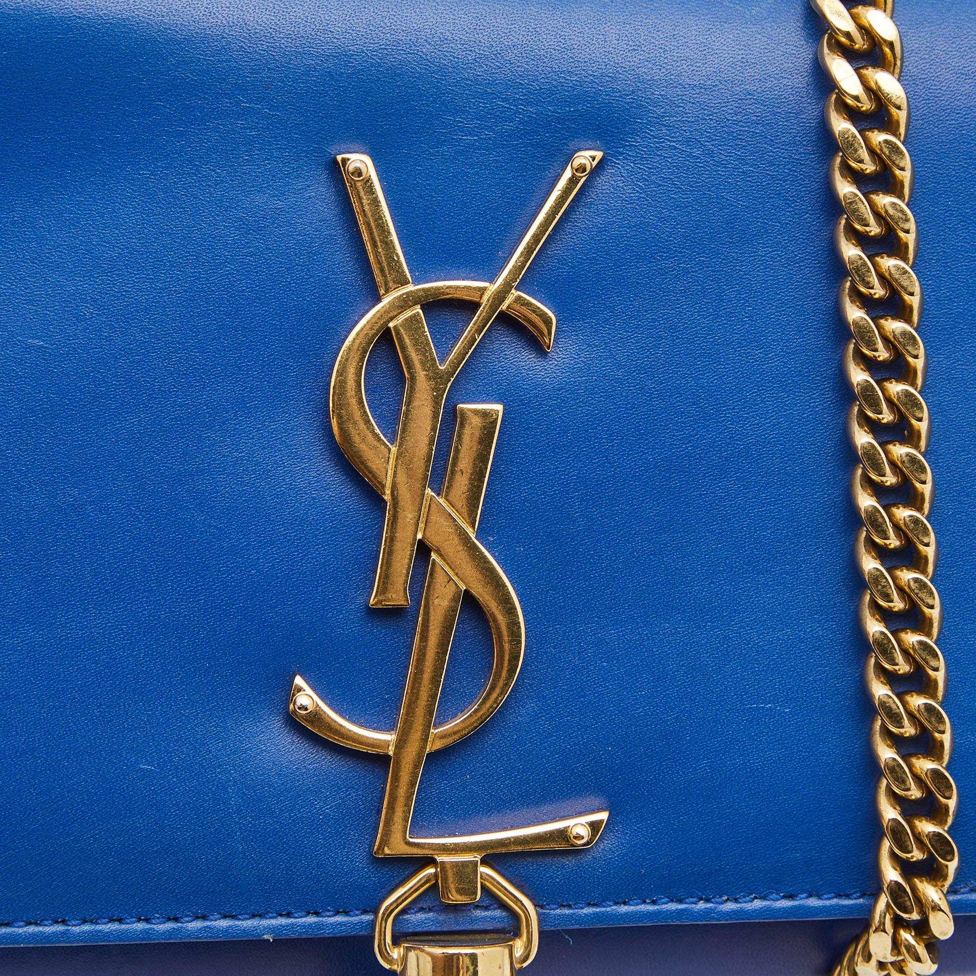 Saint Laurent Blue Leather Small Kate Tassel Crossbody Bag 6