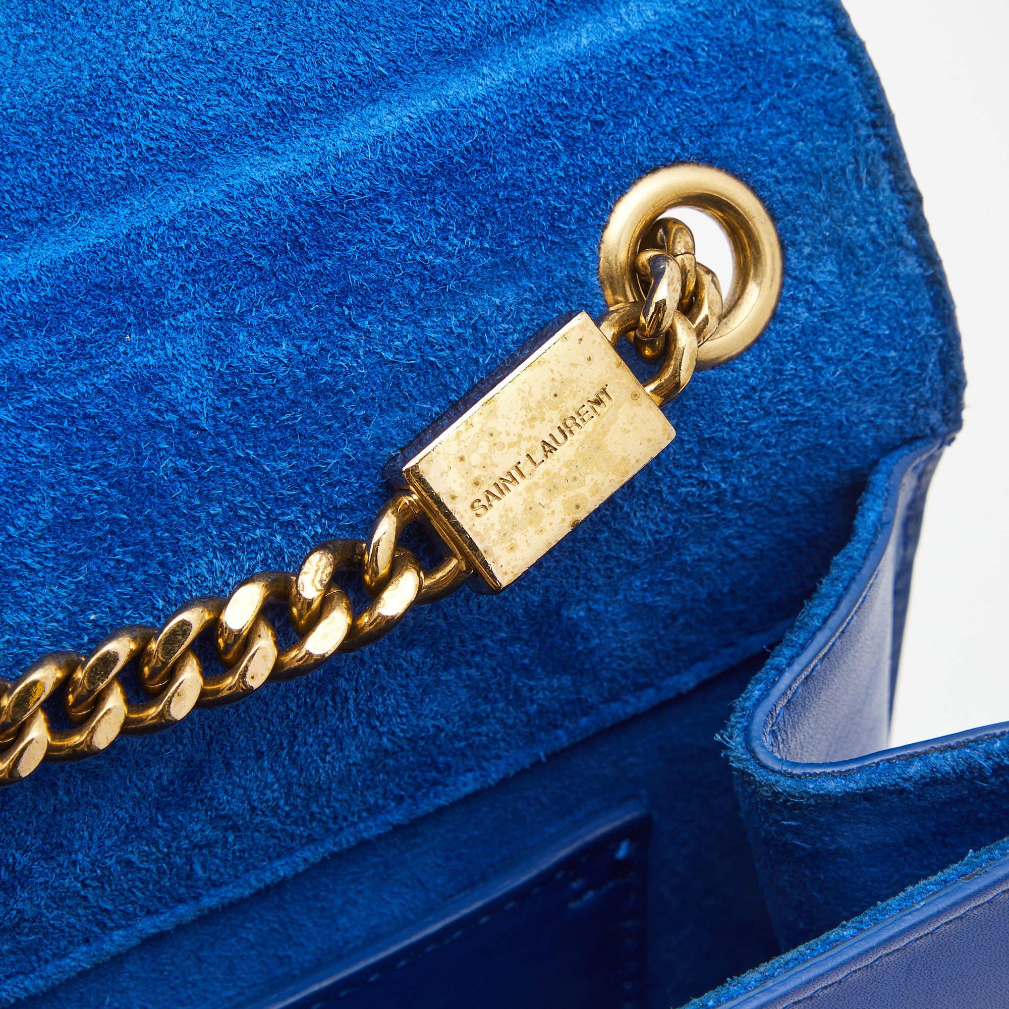 Women's Saint Laurent Blue Leather Small Kate Tassel Crossbody Bag