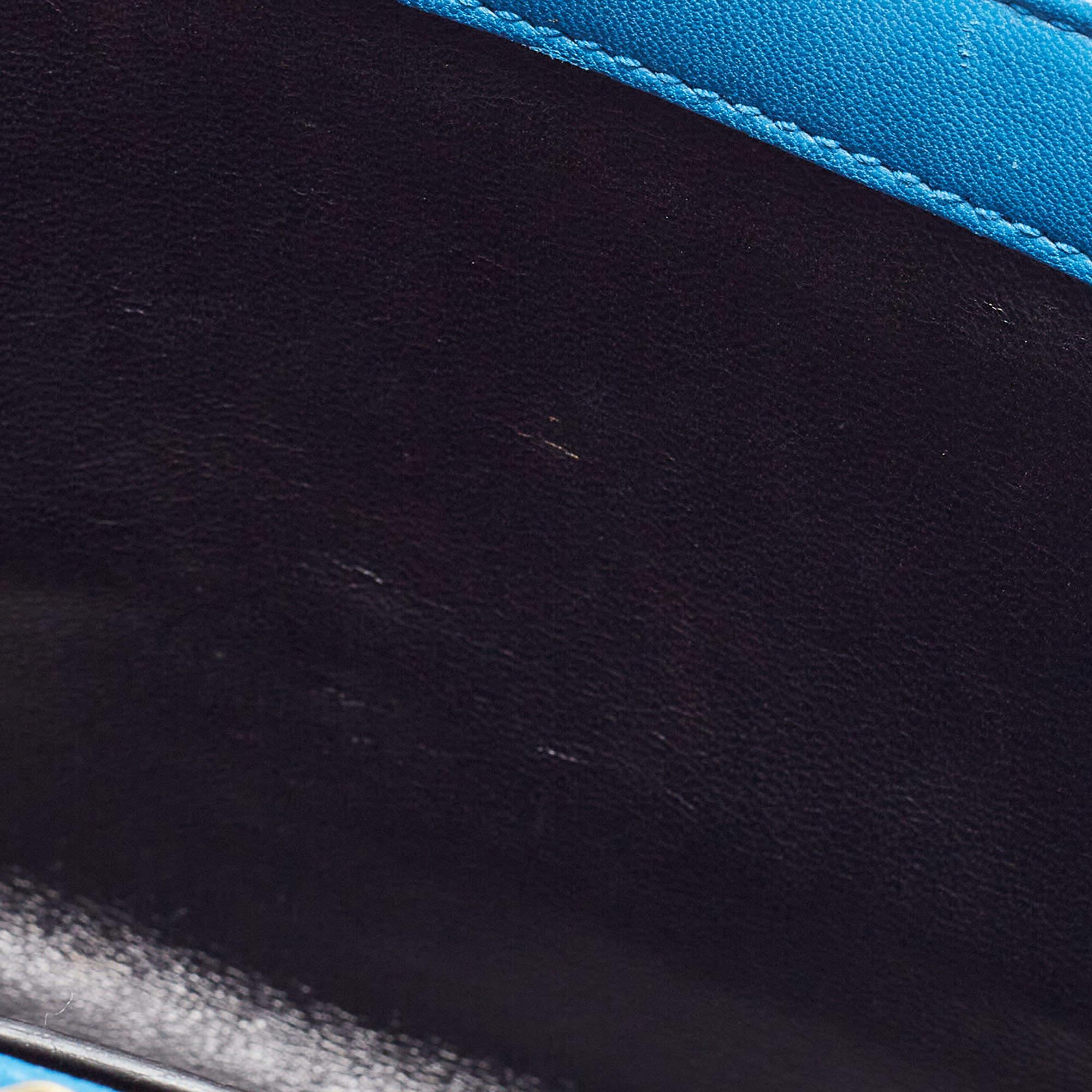 Saint Laurent Blue Matelasse Leather Envelope Chain Shoulder Bag 11