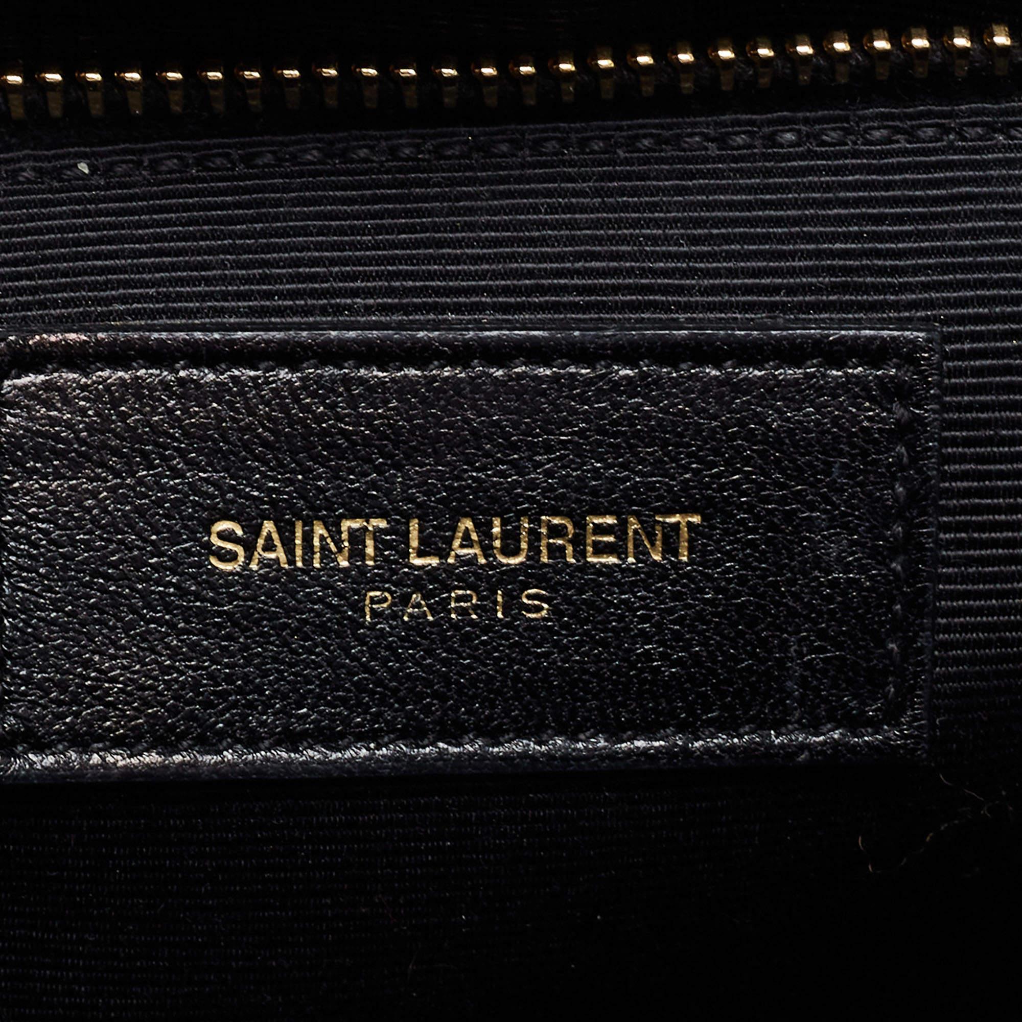 Saint Laurent Blue Matelassé Leather Large Monogram Envelope Shoulder Bag 13