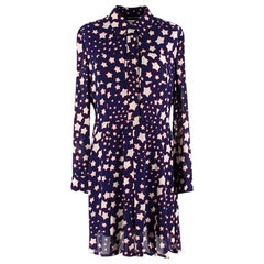 Saint Laurent Blue Midi Star Print Shirt Dress S