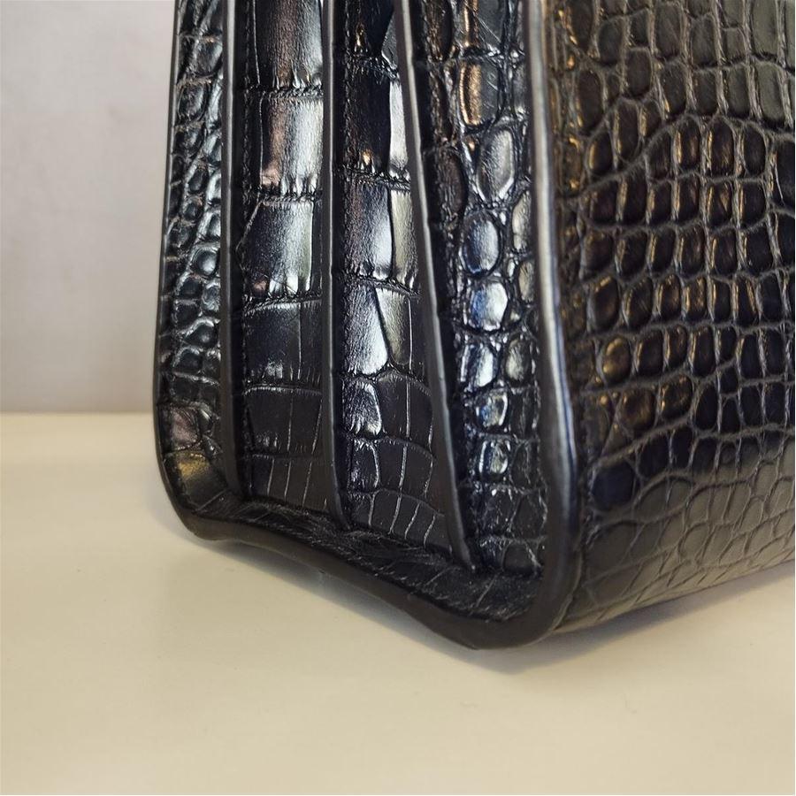 Saint Laurent Blue Sac de Jour Alligator 5