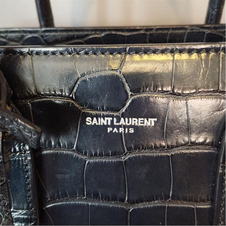 Saint Laurent Blue Sac de Jour Alligator In Excellent Condition In Gazzaniga (BG), IT