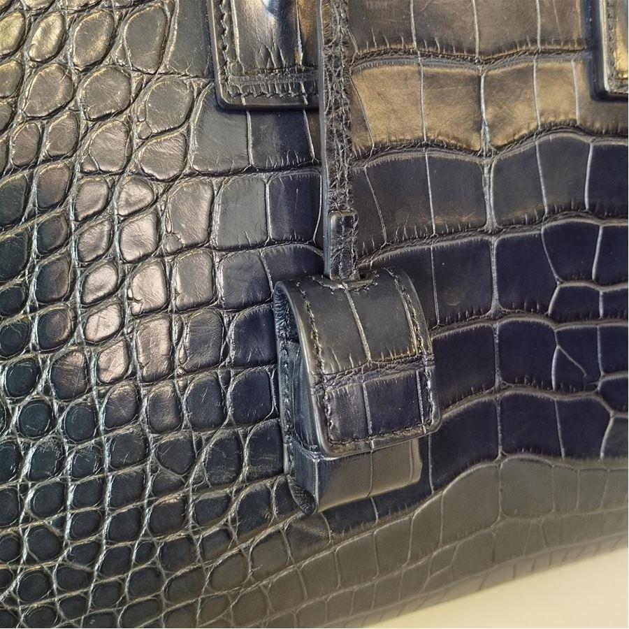 Women's Saint Laurent Blue Sac de Jour Alligator