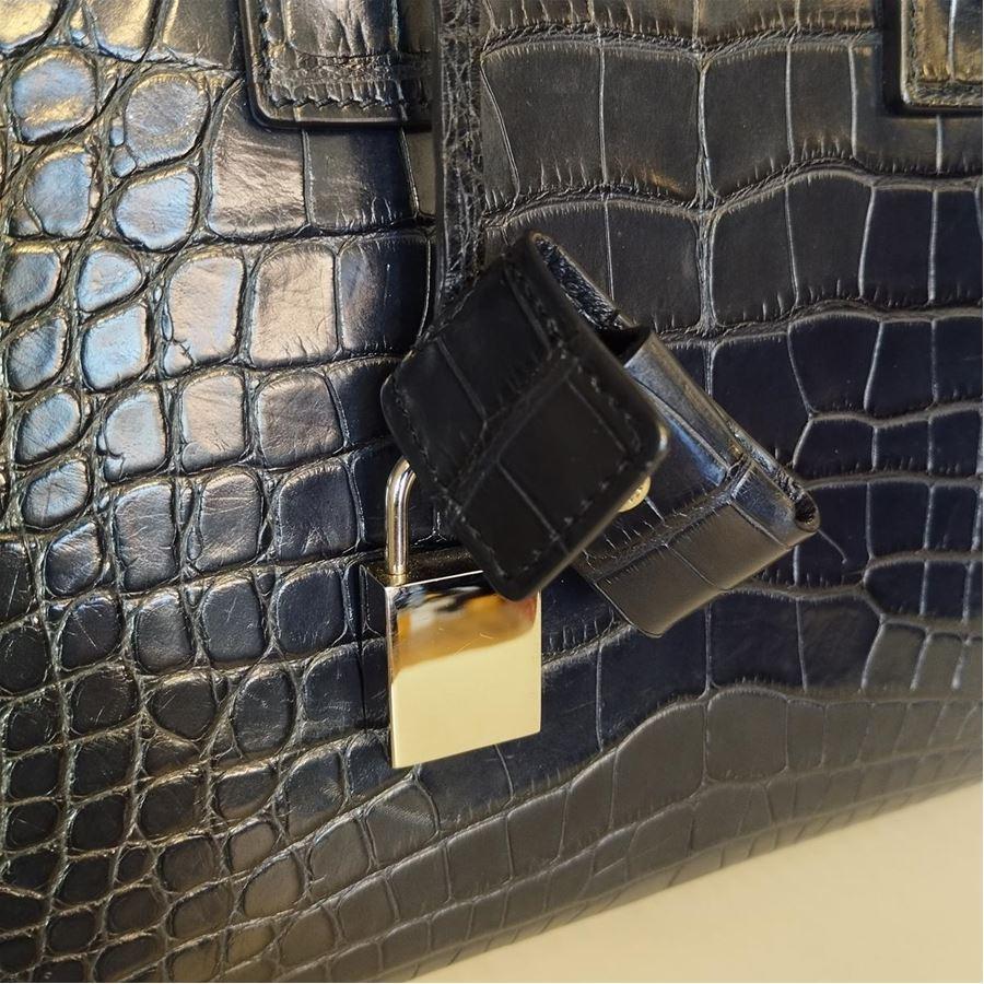 Saint Laurent Blue Sac de Jour Alligator 1