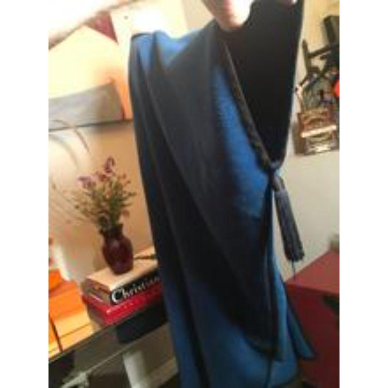 Saint Laurent Blue Wool Tassell Vintage Cape 369_128_8820 For Sale 1