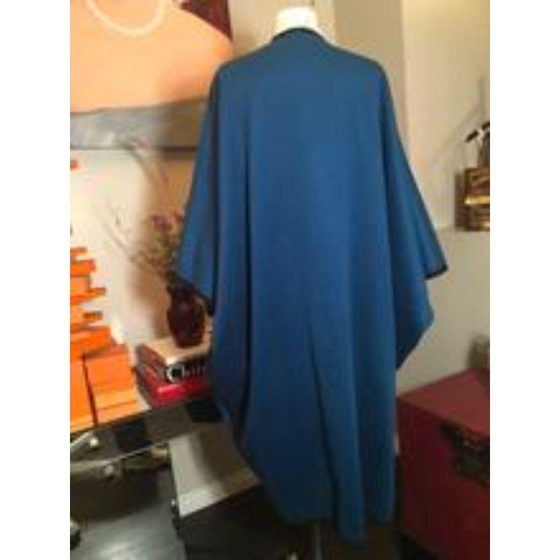 Saint Laurent Blue Wool Tassell Vintage Cape 369_128_8820 For Sale 2